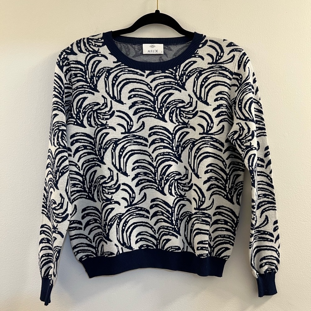 ALLUDE Crew neck cotton silk sweater M7.